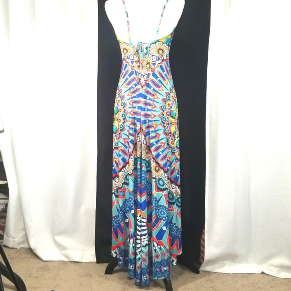 Venus Sleeveless Multicolor pattern Summer High Low Dress. XS - Picture 8 of 12